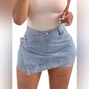 NWT Denim Mini Skort - Light Blue, Size Small